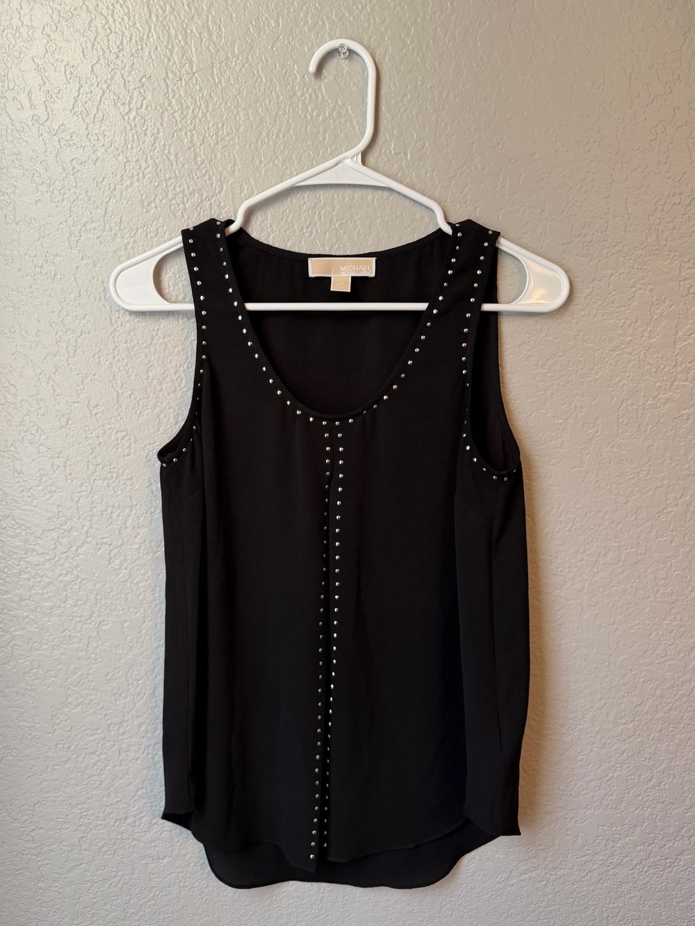 Michael Kors Black Stud-Trim Sleeveless Camisole - size XS